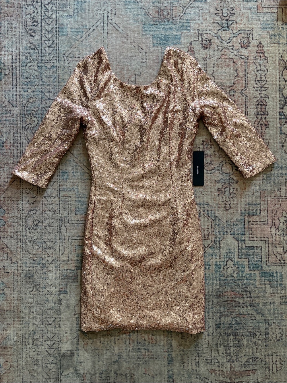 Lulu's Rose Gold Sequin Mini Dress
